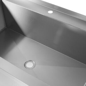 Table with single wash trough – welded, HENDI, Profi Line, 1000x600x(H)850mm