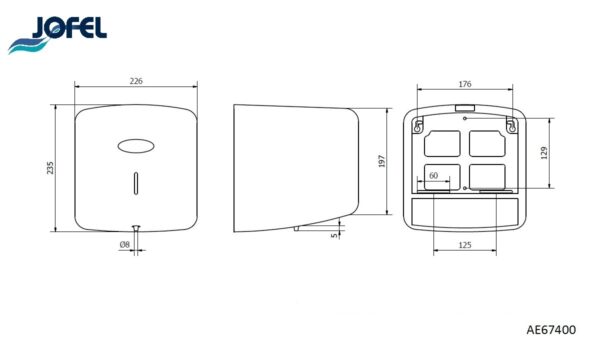 WC-paberi dosaator Jofel SMART-centerfeed