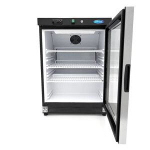 Klaasuksega külmkapp Maxima 200L Black
