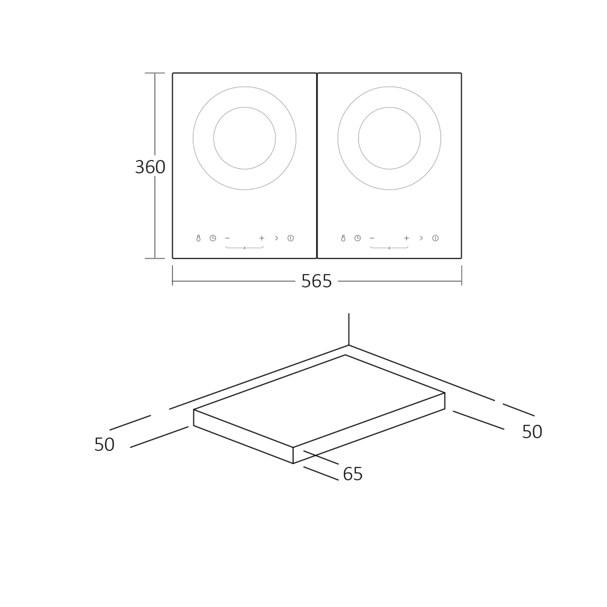 Induktsioonlauapliit 2 tsooniga Scandomestic - Image 2