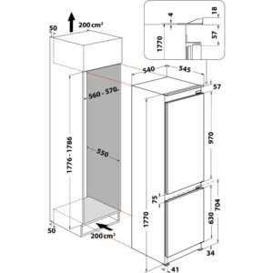Integreeritav külmik Whirlpool
