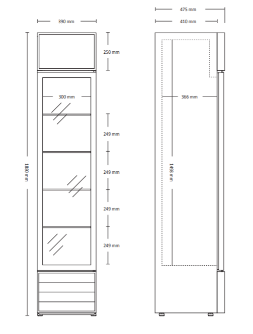 Vitriinkülmik Scandomestic , must
