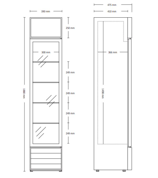 Vitriinkülmik Scandomestic valge