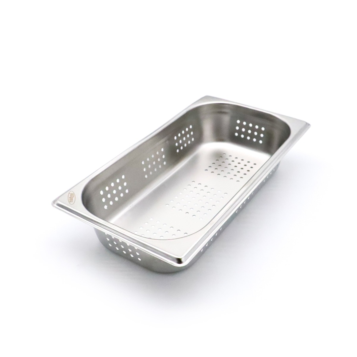 Gastronormkonteiner 1/3 GN - perforeeritud - 6,5cm sügavus - 32,5 x 17,6cm - roostevaba teras