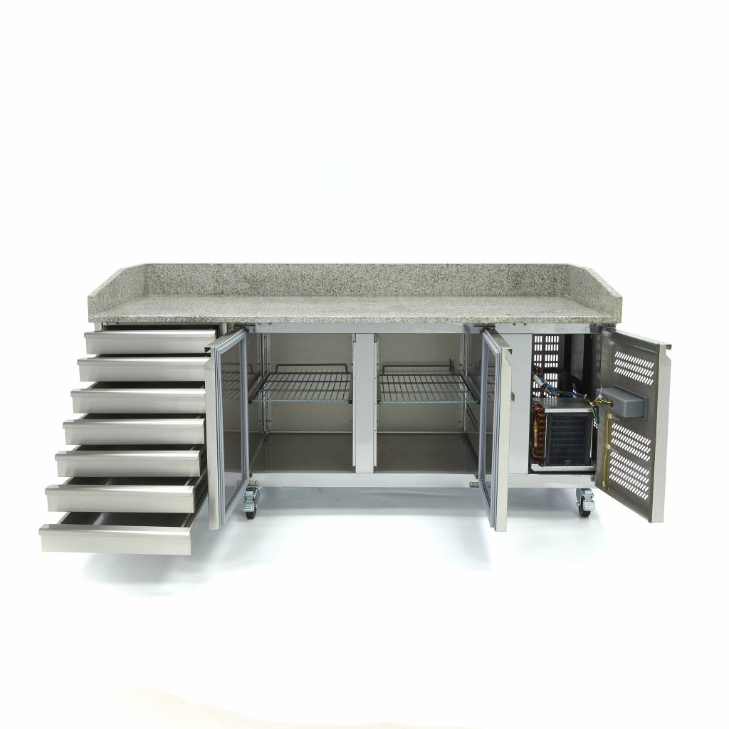 Pitsa ettevalmistamise külmik – 202 cm – 2 ust – 7 sahtlit - Image 3