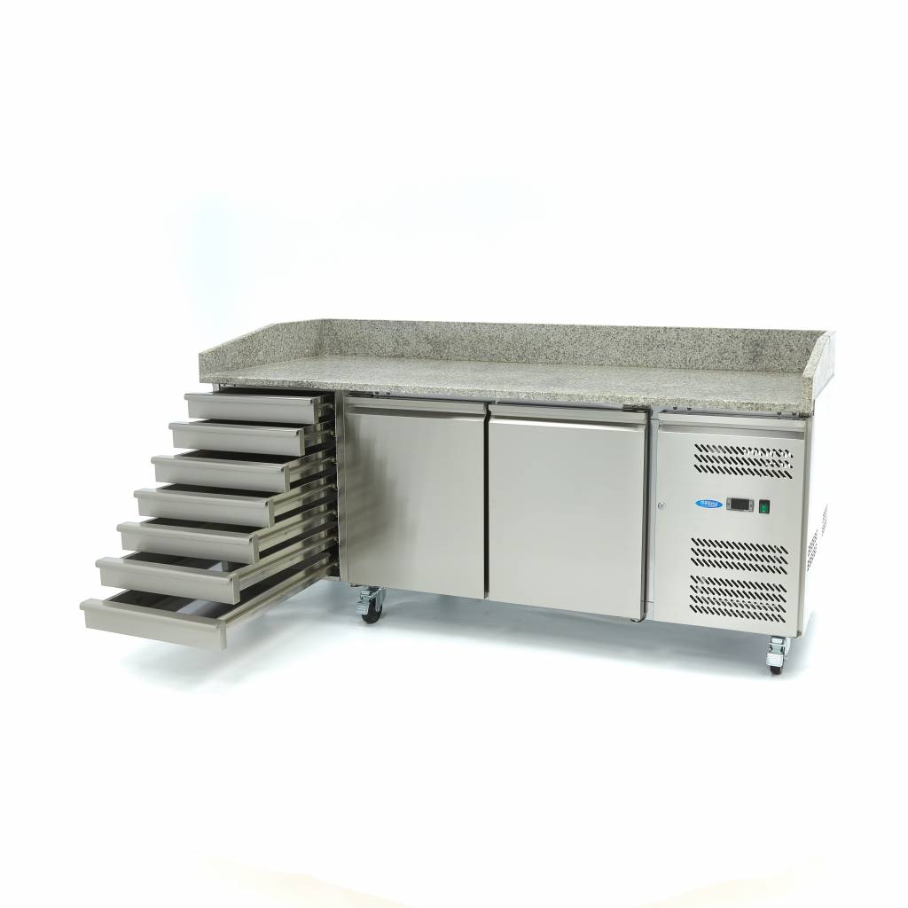Pitsa ettevalmistamise külmik – 202 cm – 2 ust – 7 sahtlit - Image 5