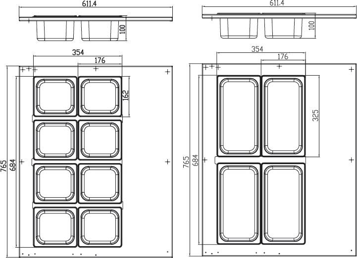 Saladette - Lauaplaat - 67L - 8 x 1/6 GN - Image 8