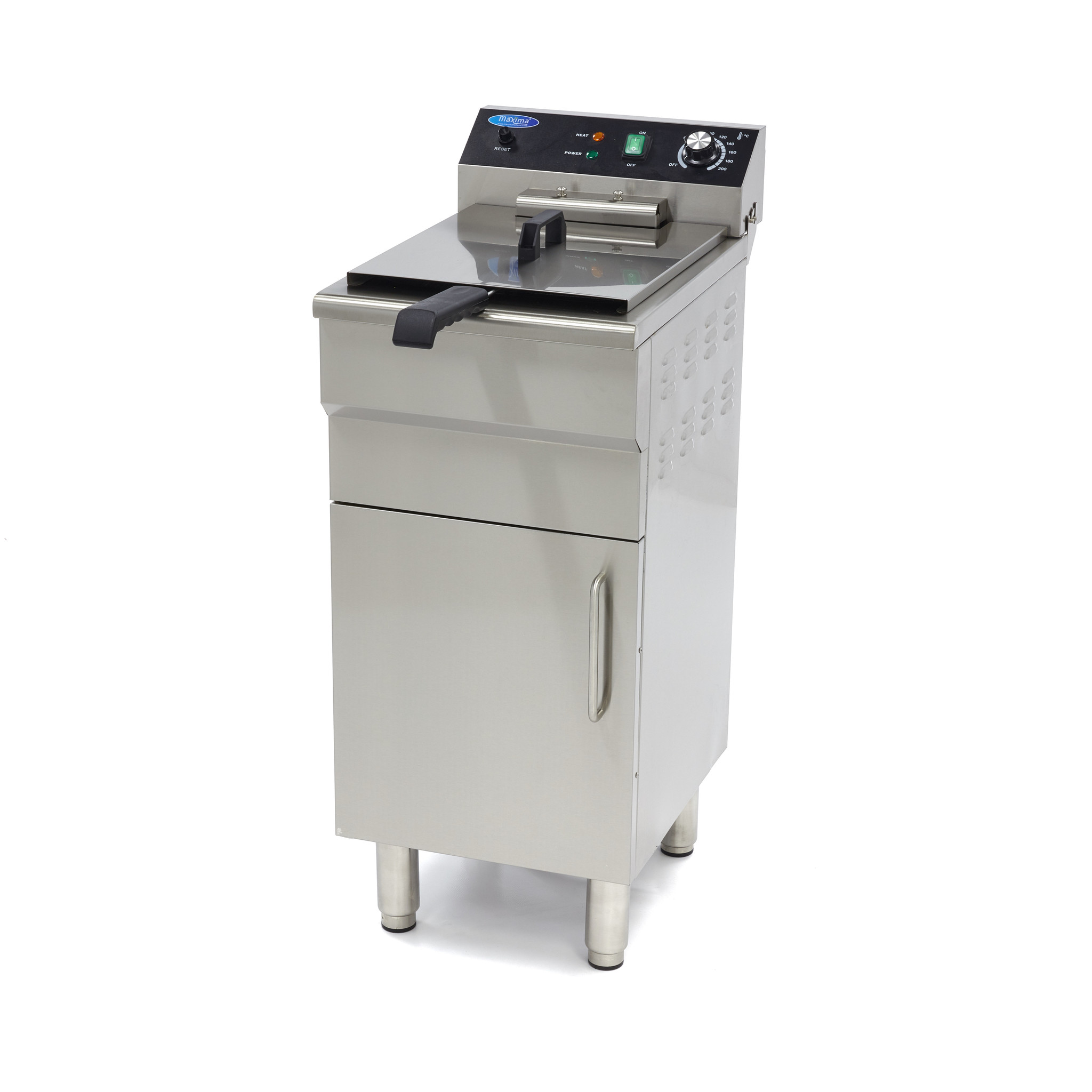 Fritüür - 16L - 1 korv - tühjenduskraaniga ja alusega - 400V