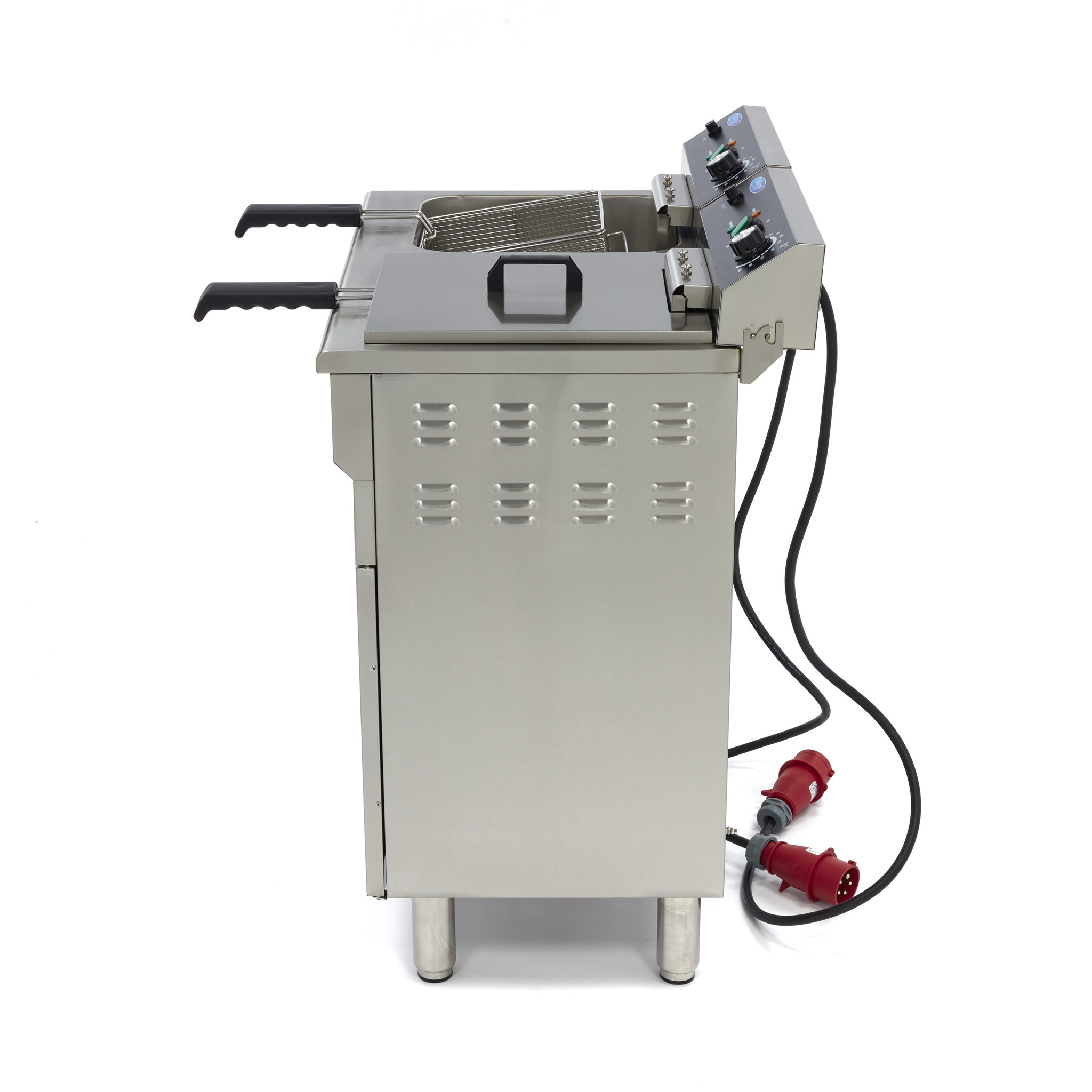 Fritüür - 2 x 16L - 2 korvi - tühjenduskraaniga ja alusega - 400V - Image 3