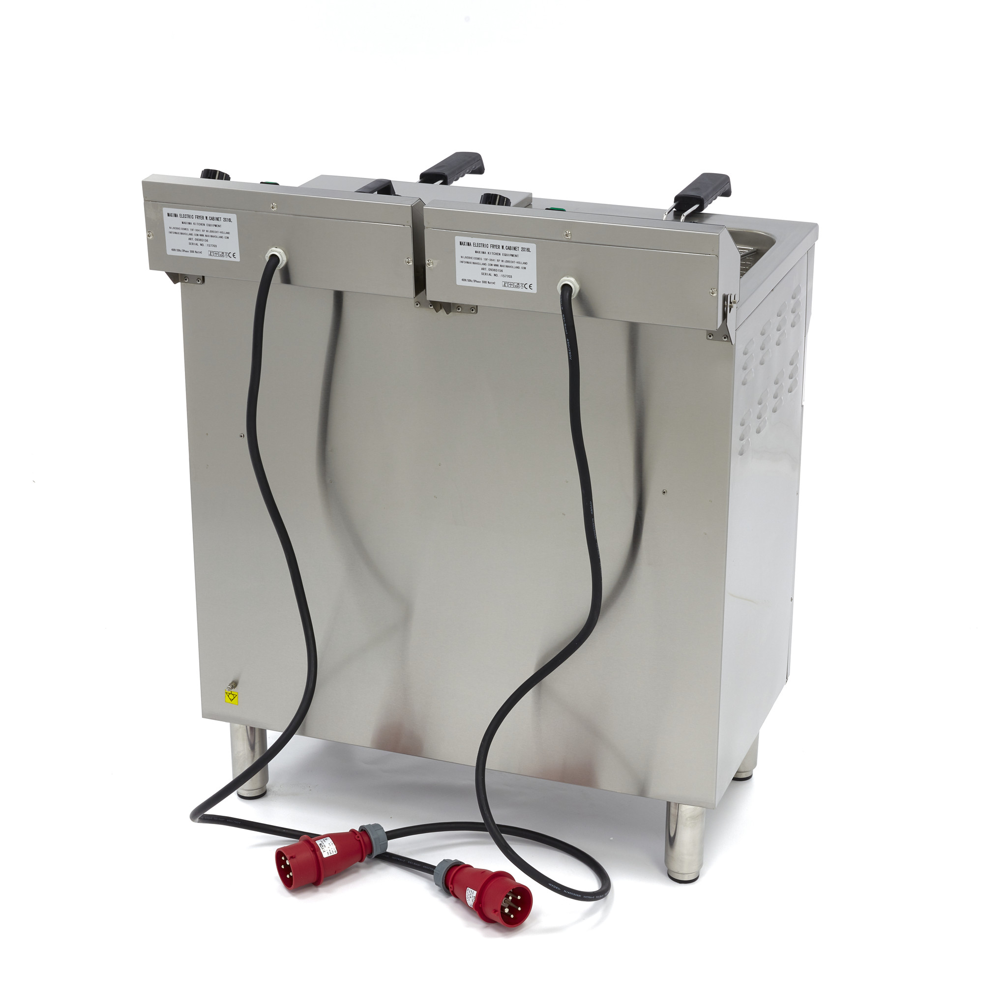 Fritüür - 2 x 16L - 2 korvi - tühjenduskraaniga ja alusega - 400V - Image 4