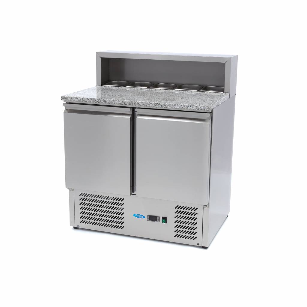 Pizza Prep külmik 2 uksega - 90cm -285L - koos roostevabast terasest kattega