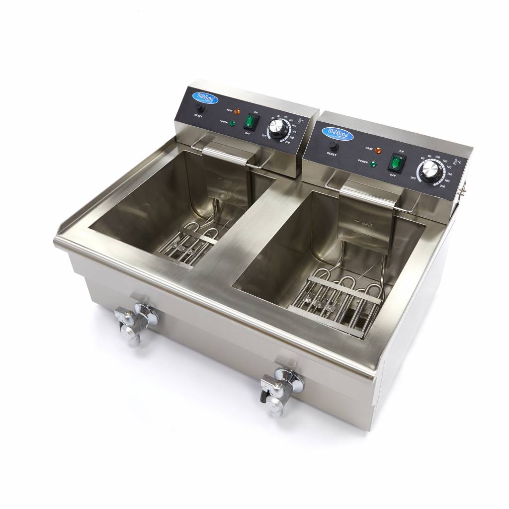 Fritüür 2 x 16L koos tühjenduskraaniga - topeltkorviga - Image 5