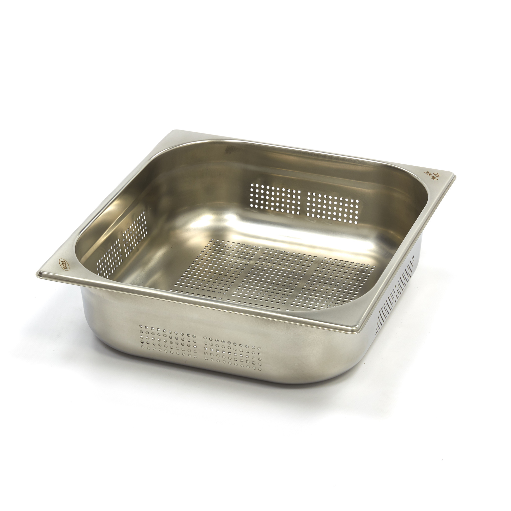 Gastronormkonteiner 2/3 GN - perforeeritud - 10cm sügav - 32,5 x 35,4cm - roostevaba teras
