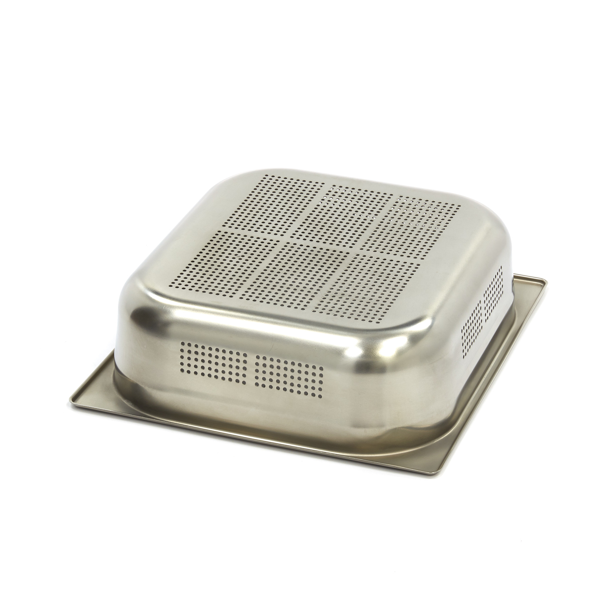 Gastronormkonteiner 2/3 GN - perforeeritud - 10cm sügav - 32,5 x 35,4cm - roostevaba teras
