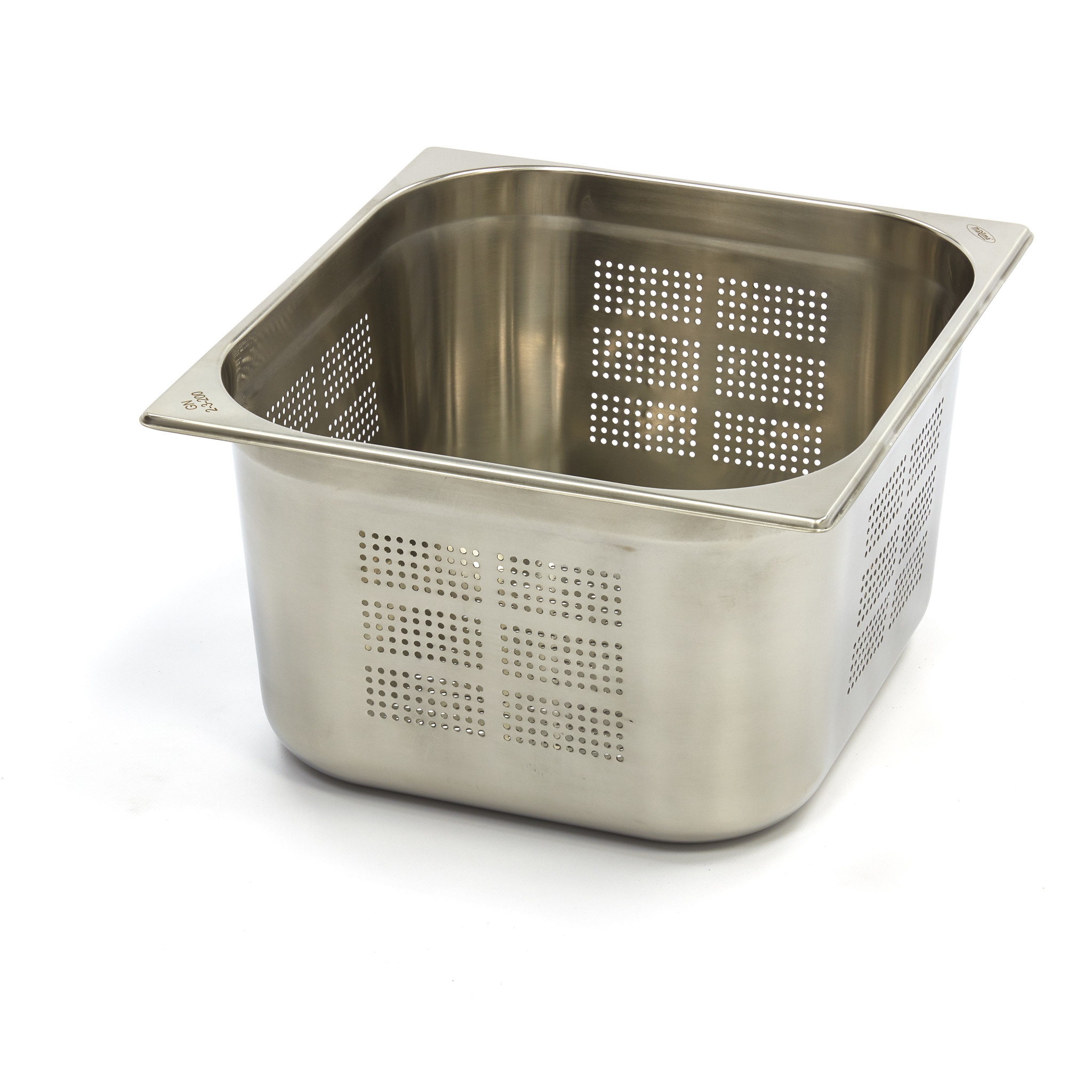 Gastronormkonteiner 2/3 GN - perforeeritud - 20cm sügav - 32,5 x 35,4cm - roostevaba teras