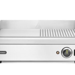 Plaatgrill pooleldi rihveldatud, HENDI, Kitchen Line, 230V/2400W, 527x404x(H)233mm