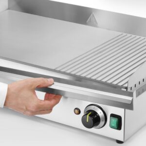 Plaatgrill 1/3 rihveldatud, HENDI, Kitchen Line, 230V/3500W, 697x474x(H)241mm