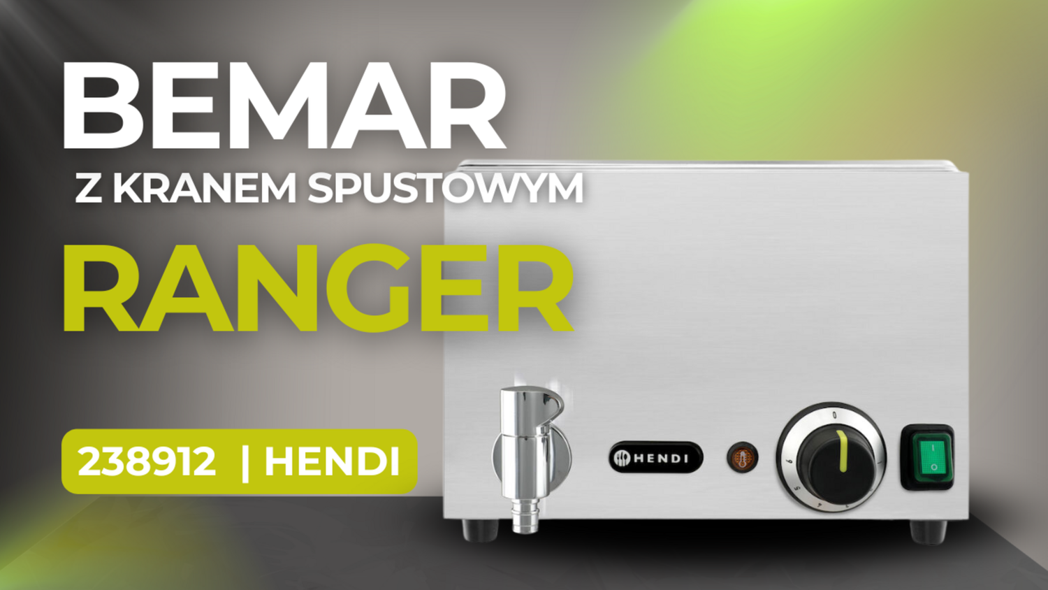 Tühjendukraaniga veevann Ranger, HENDI, GN (H)150mm, GN 1/1, 230V/1000W, 576x334x(H)241mm - Image 3