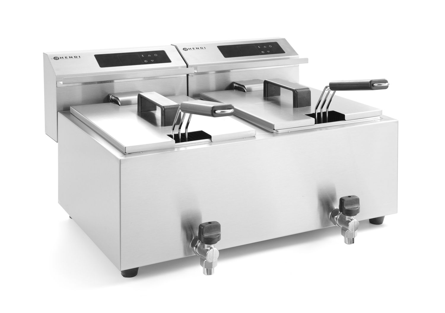 Kraaniga fritüür Profi Line - 2 x 8 l, HENDI, Profi Line, 16L, 230V/7000W, 605x515x(H)350mm