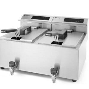 Kraaniga fritüür Profi Line - 2 x 8 l, HENDI, Profi Line, 16L, 230V/7000W, 605x515x(H)350mm