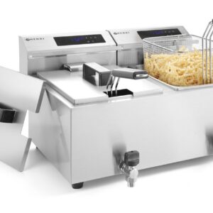 Kraaniga fritüür Profi Line - 2 x 8 l, HENDI, Profi Line, 16L, 230V/7000W, 605x515x(H)350mm