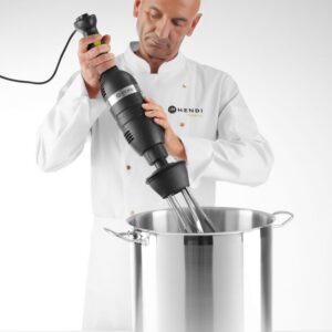 Komplekt: saumikser 350 muutuva kiirusega + vispel + seinale paigaldatav hoidik, HENDI, Kitchen Line, Must, 230V/350W, 110x324x(H)816mm