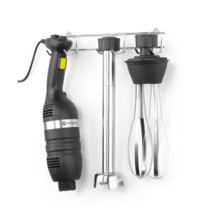 Komplekt: saumikser 350 muutuva kiirusega + vispel + seinale paigaldatav hoidik, HENDI, Kitchen Line, Must, 230V/350W, 110x324x(H)816mm