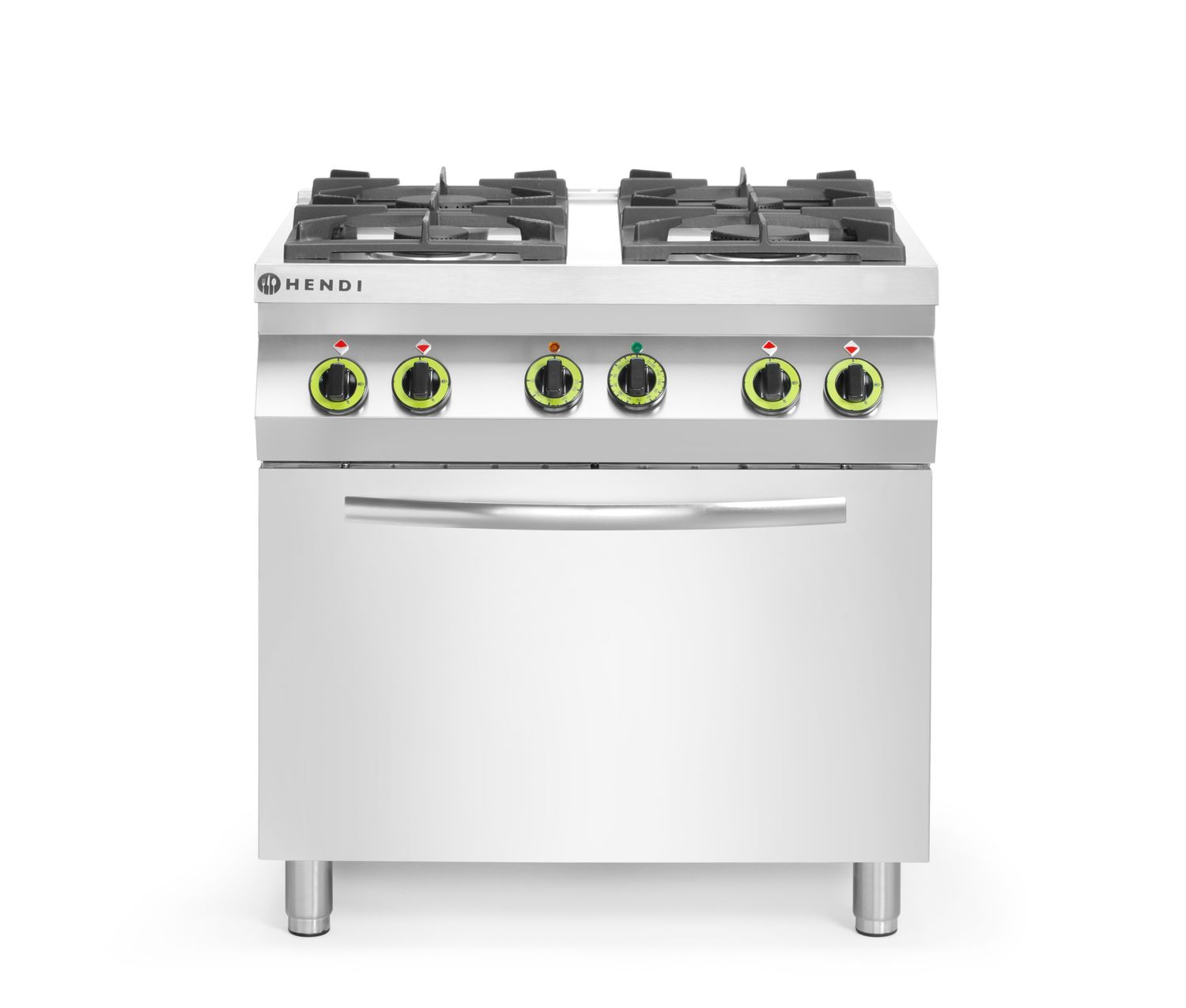 Gaasipliit 4-põletikuga konvektsioonahjuga GN 1/1, HENDI, 230V/3000W, 19kW, 800x722x(H)900mm