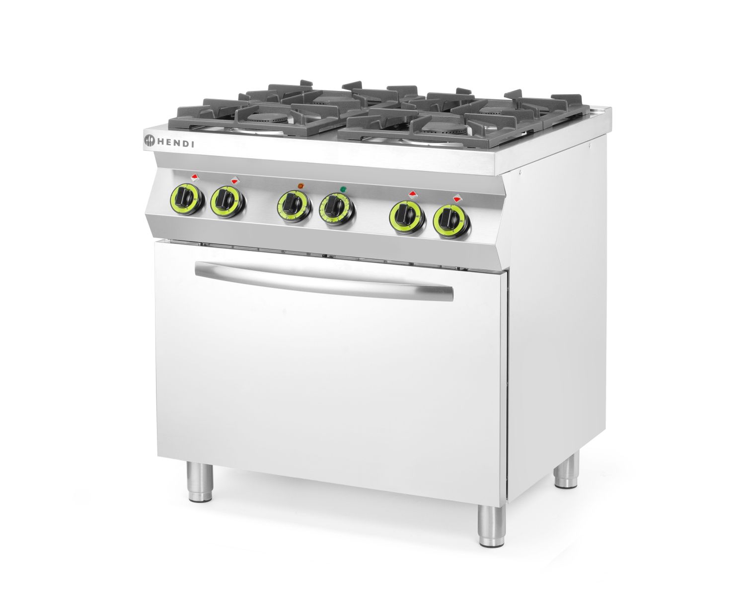 Gaasipliit 4-põletikuga konvektsioonahjuga GN 1/1, HENDI, 230V/3000W, 19kW, 800x722x(H)900mm