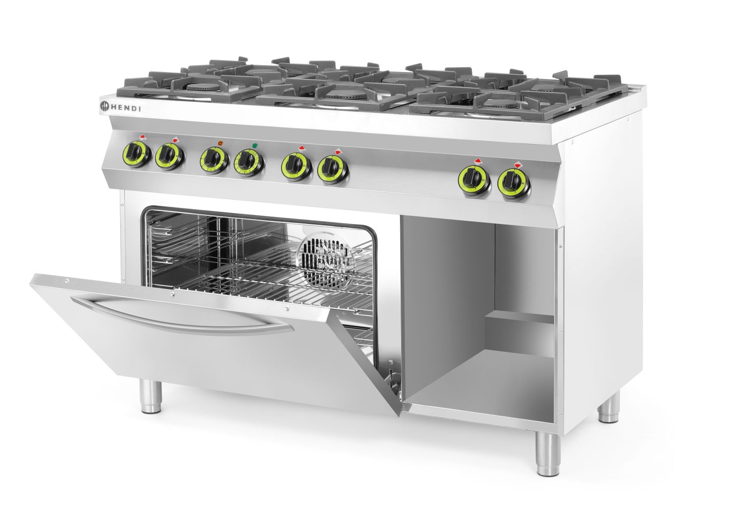 Gaasipliit Kitchen Line 6-põletikuga konvektsiooniahju GN 1/1, HENDI, Kitchen Line, 230V/3000W, 28,5kW, 1200x722x(H)900mm - Image 3