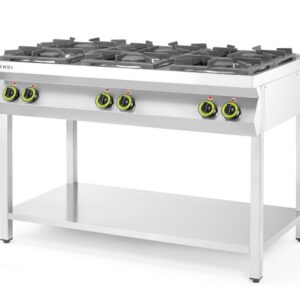 Gaasipliit 6-põletikuga avatud alusega, HENDI, 28,5kW, 1200x700x(H)900mm