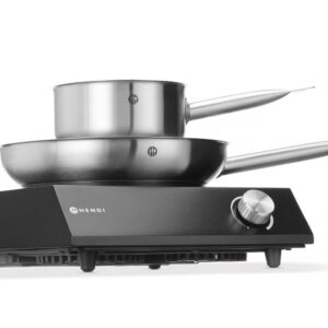 Komplekt: Induktsioonpliit 3500W + kastmepann + praepann, HENDI, Must, 230V/3500W, 320x395x(H)95mm