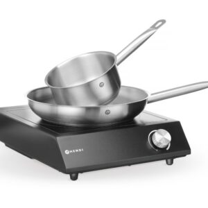 Komplekt: Induktsioonpliit 3500W + kastmepann + praepann, HENDI, Must, 230V/3500W, 320x395x(H)95mm