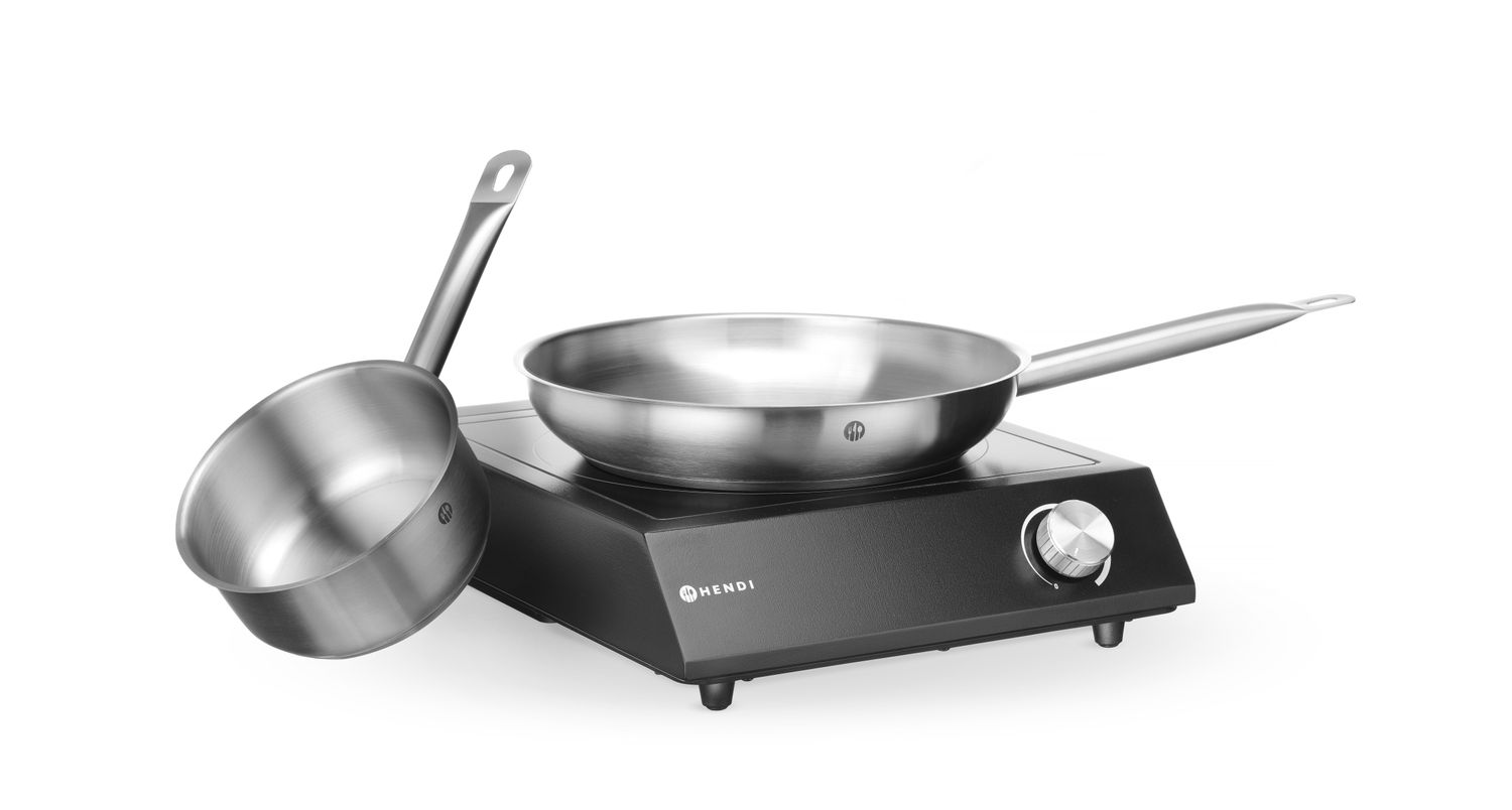 Komplekt: Induktsioonpliit 3500W + kastmepann + praepann, HENDI, Must, 230V/3500W, 320x395x(H)95mm - Image 7