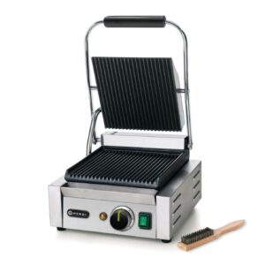 Contact grill – single version, HENDI, ribbed top and bottom, 230V/1800W, 310x375x(H)216mm