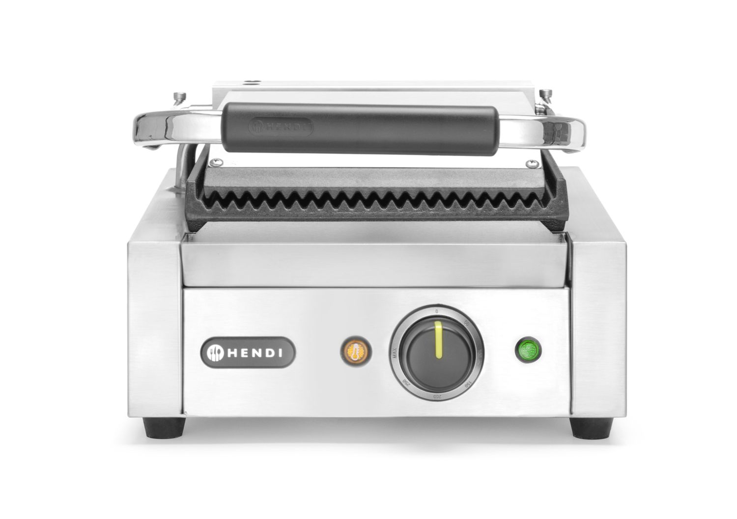 Kontaktgrill - ühepoolne, HENDI, ülemine ja alumine sooneline, 230V/1800W, 310x375x(H)216mm