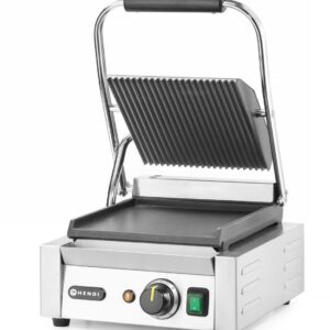 Contact grill – single version, HENDI, ribbed top and smooth bottom, 230V/1800W, 310x375x(H)216mm