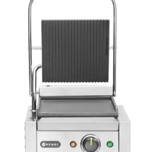 Contact grill – single version, HENDI, ribbed top and smooth bottom, 230V/1800W, 310x375x(H)216mm