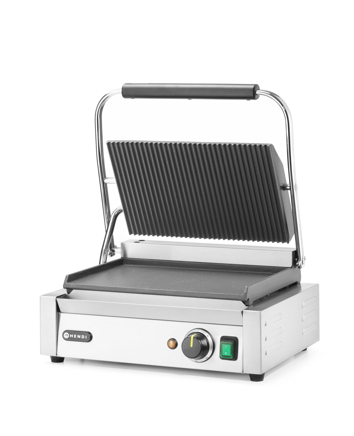 Kontaktgrill Panini, HENDI, sooneline ülemine ja sile alumine külg, 230V/2200W, 430x375x(H)216mm