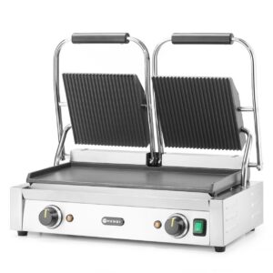 Contact grill - double version, HENDI, ribbed top and smooth bottom, 230V/3600W, 570x375x(H)216mm