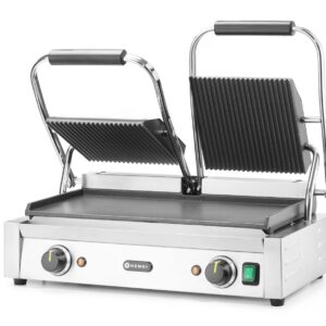 Contact grill - double version, HENDI, ribbed top and smooth bottom, 230V/3600W, 570x375x(H)216mm