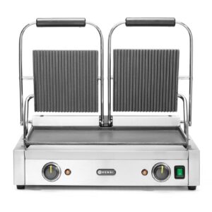 Contact grill - double version, HENDI, ribbed top and smooth bottom, 230V/3600W, 570x375x(H)216mm