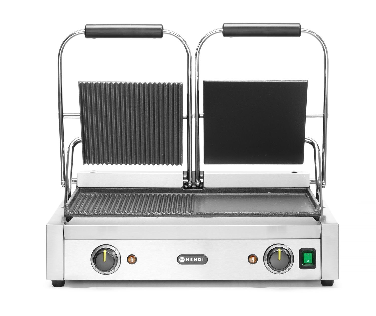 Kontaktgrill - kahepoolne, HENDI, pool sile, pool sooniline, 230V/3600W, 570x375x(H)216mm