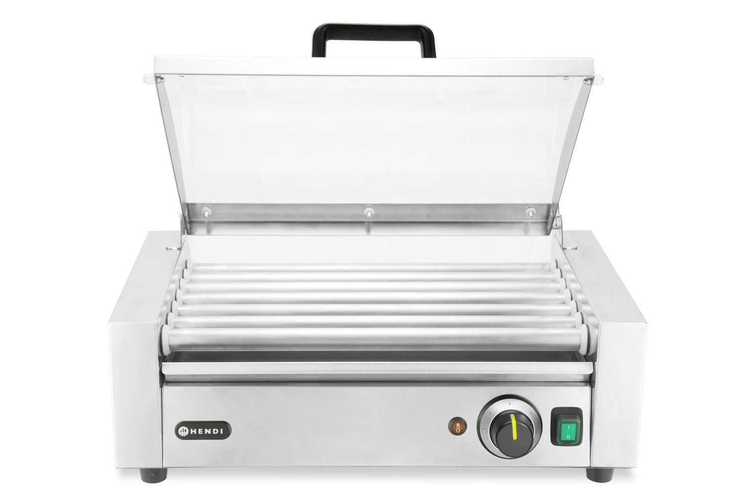 Vorstide rullgrill, 1-tsooniline energiasäästliku kattega, HENDI, 230V/620W, 566x375x(H)259mm