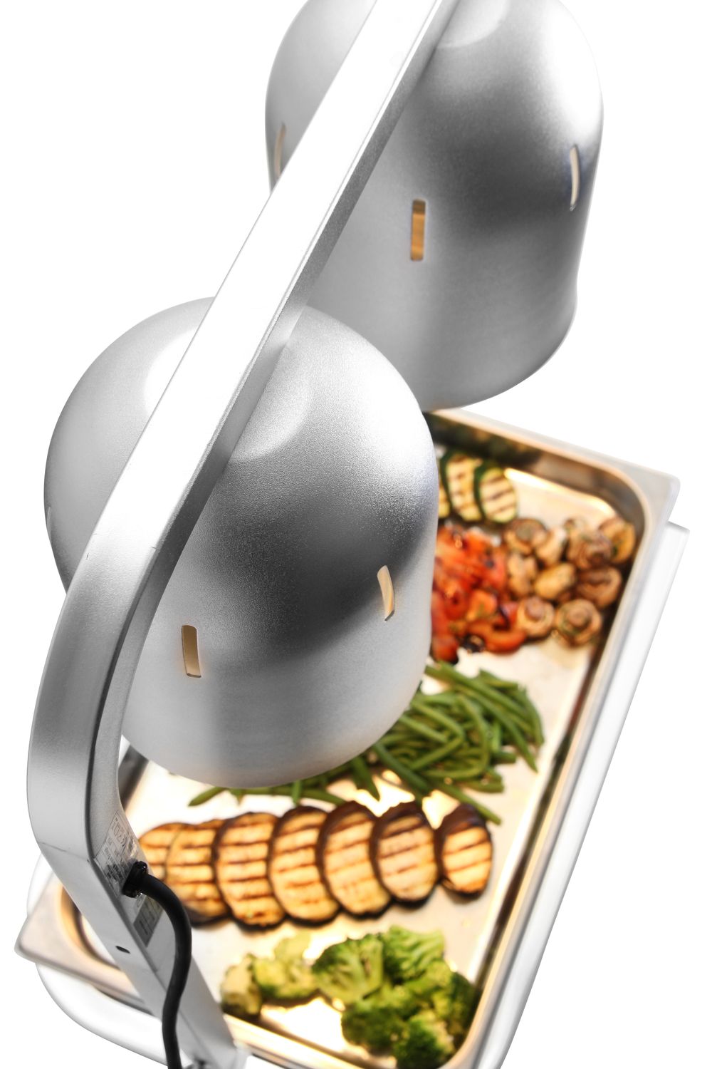 Kaheosaline lamp toidu hoidmiseks soojana, HENDI, Hõbedane, 230V/500W, 453x360x(H)790mm