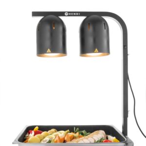 Kaheosaline lamp toidu hoidmiseks soojana, HENDI, Must, 230V/500W, 453x360x(H)790mm