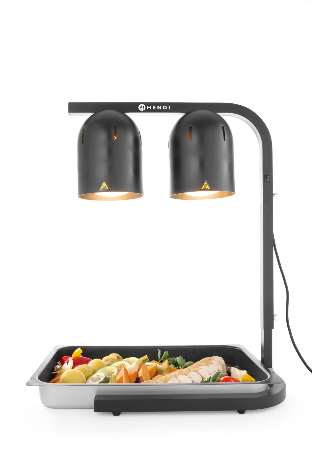 Kaheosaline lamp toidu hoidmiseks soojana, HENDI, Must, 230V/500W, 453x360x(H)790mm