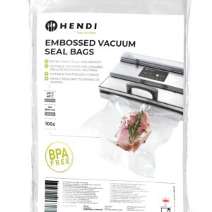 Embossed vacuum seal bags, HENDI, Knurled packaging bags, 100 pcs., 150x250mm