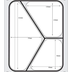 Tray sealer matrix, HENDI, three-section container 227x178 mm