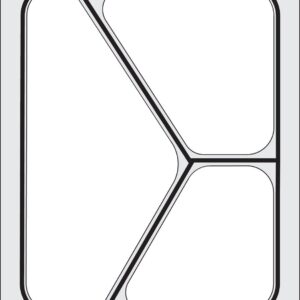 Tray sealer matrix, HENDI, three-section container 227x178 mm
